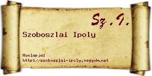 Szoboszlai Ipoly névjegykártya