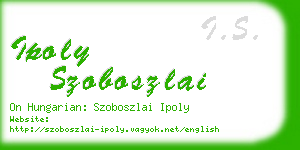 ipoly szoboszlai business card